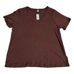 Old Navy Luxe V Neck Red/Brown Shirt